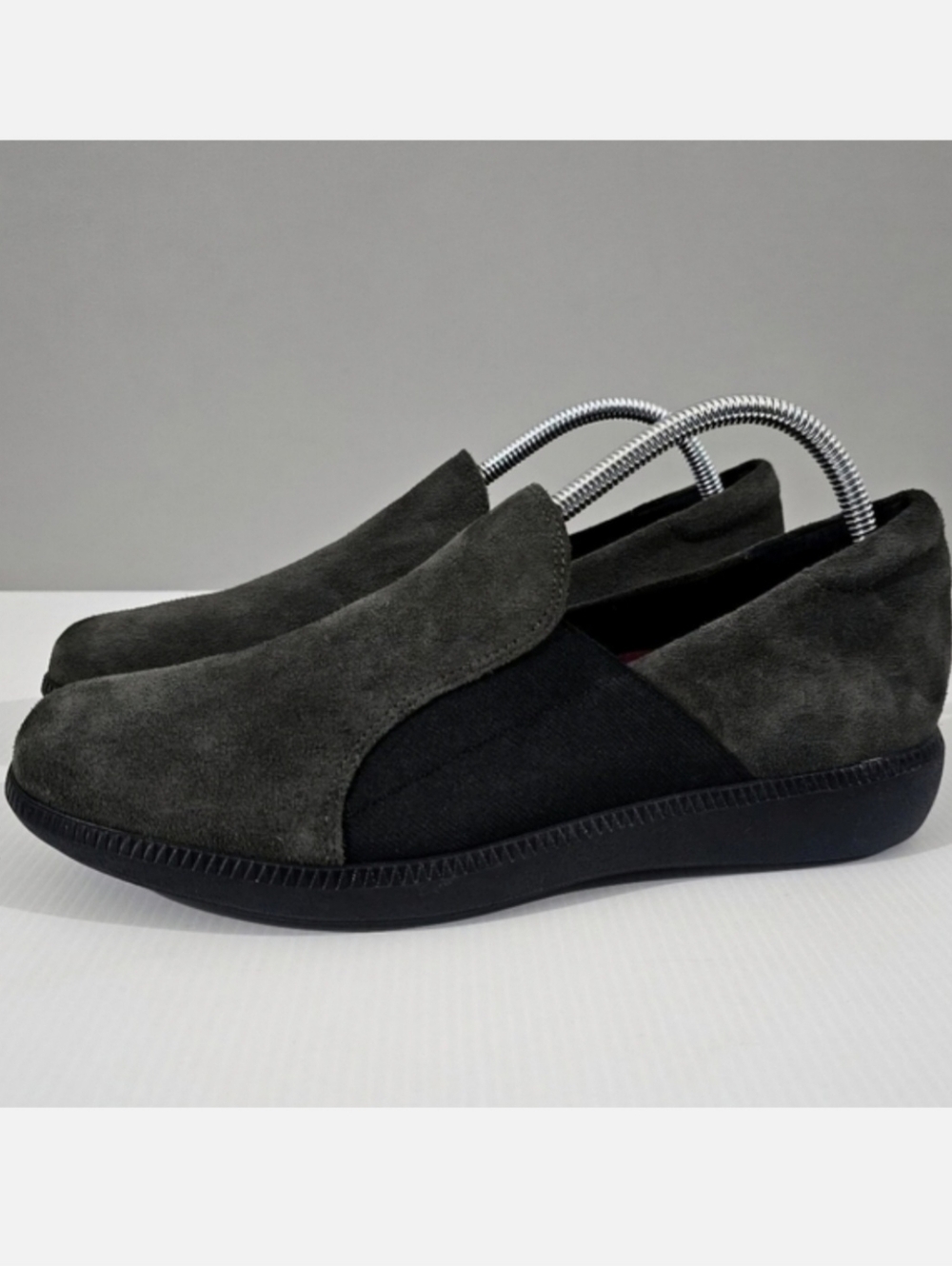 Munro Clay Gray Suede Slip On Sneaker Womens 10.5 Wedge Comfort Loafer Walking